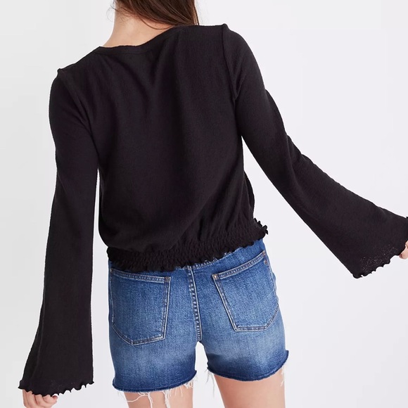 Madewell Smocked Bell-Sleeve Top - Picture 3 of 9
